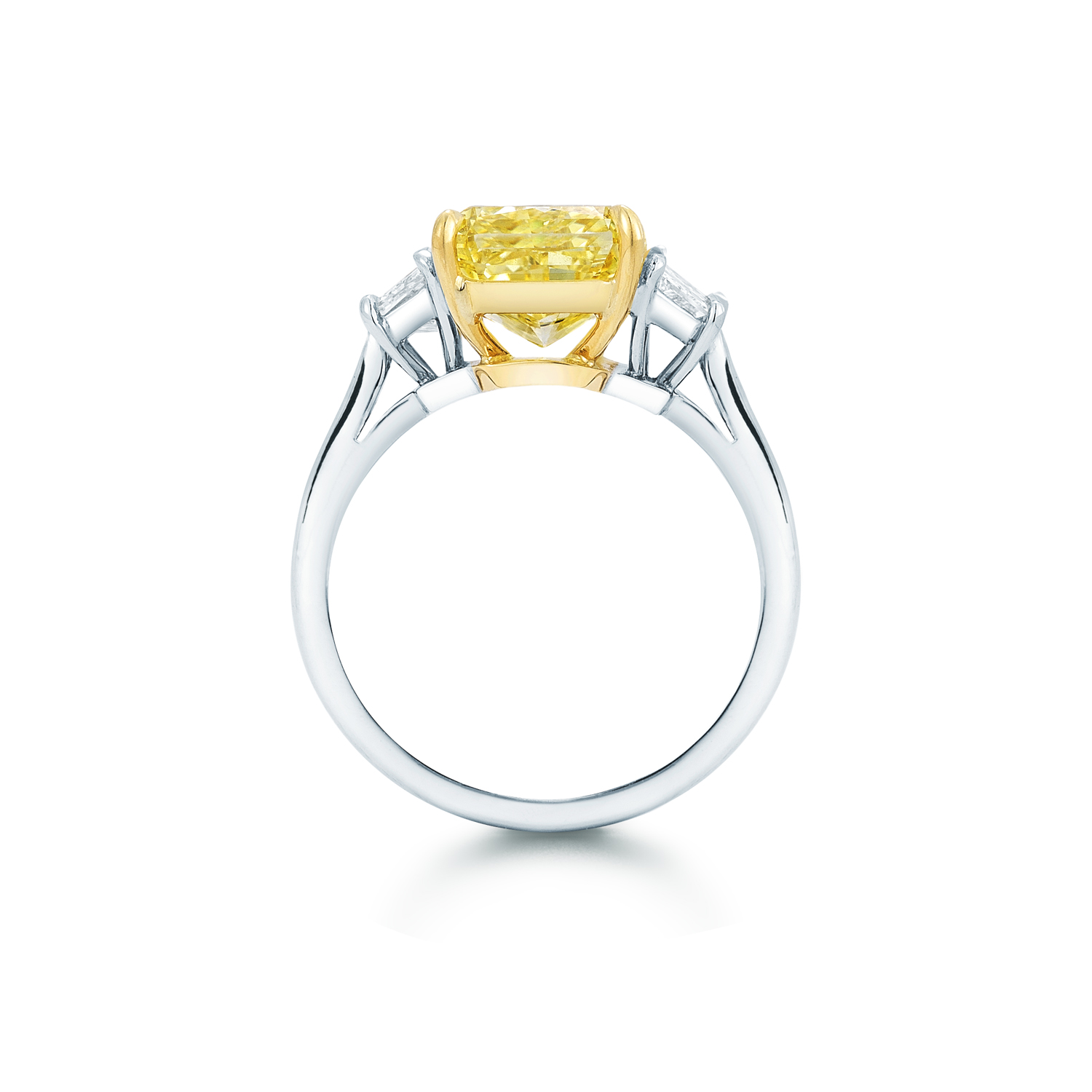 Radiant Yellow Diamond Engagement  Ring  DK Gems